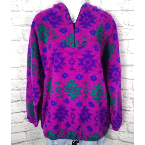 Jeans Wear Tops - Vintage 90's Aztec Southwestern Pattern Hoodie